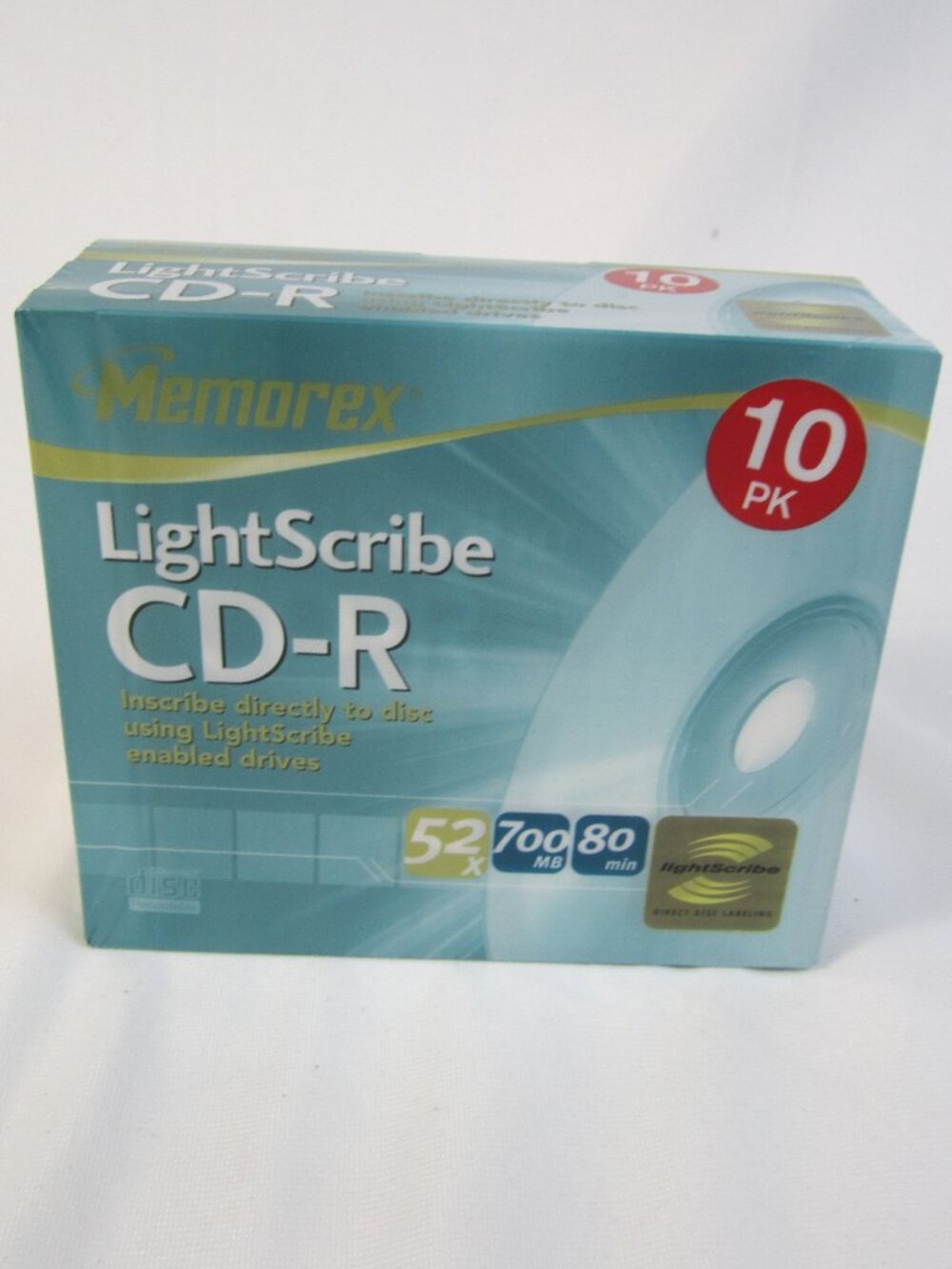 Memorex LightScribe CD-R 52x 700mb 80 Minute Compact Disc 10 Pack -New - Sealed